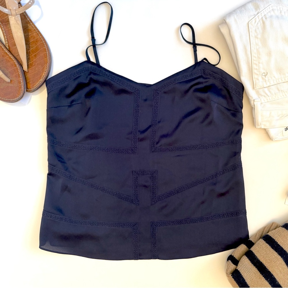 Banana Republic Midnight Blue V-Neck camisole with lace